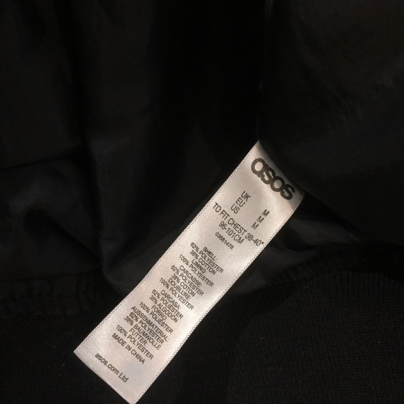 ASOS Men’s Bomber Jacket Size Medium Black - Picture 4 of 4